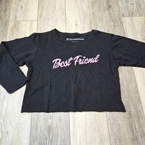 Prince Peter Collection Crewneck Graphic Long Sleeve Boxy Tee Black Girls Large